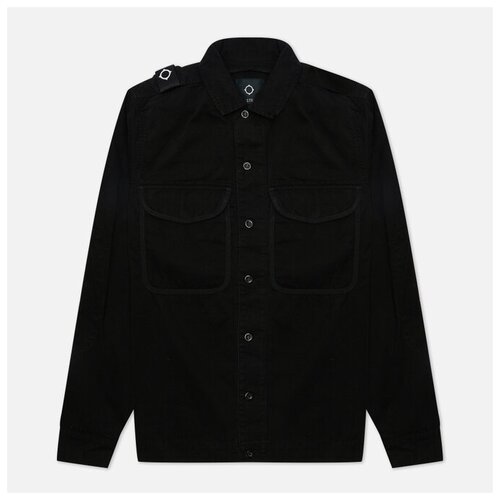 фото Мужская куртка ma.strum garment dyed two pocket overshirt чёрный , размер xl