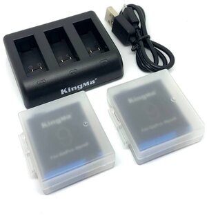 Комплект Kingma для GoPro HERO 9/10 Black - зарядное устройство и два аккумулятора