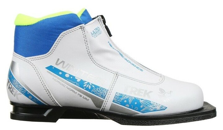 Ботинки лыжные женские TREK WinterComfort 3 NN75, цвет белый, лого синий, размер 35