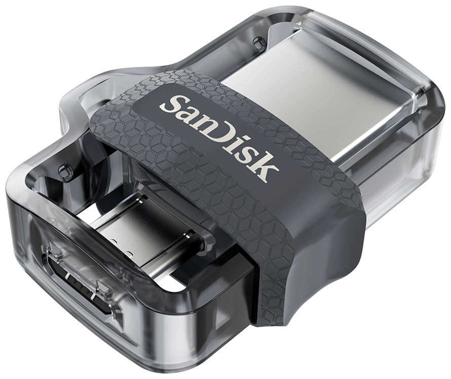 Флешка SanDisk Ultra Dual Drive m3.0 16 ГБ, 1 шт., серый - фотография № 2