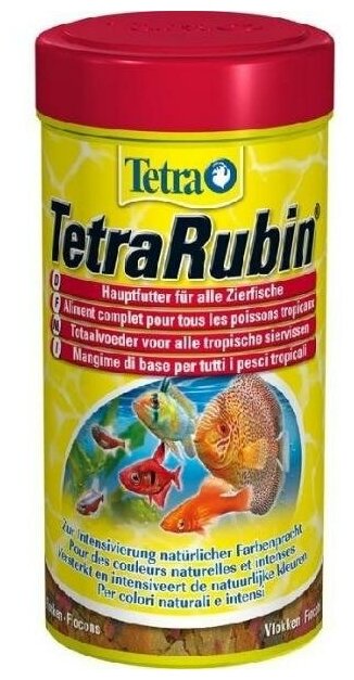 TetraRubin корм в хлопьях для улучшения окраса всех видов рыб 100 мл - фотография № 9