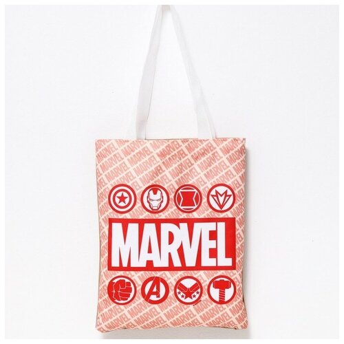 Сумка шоппер Marvel, красный, белый