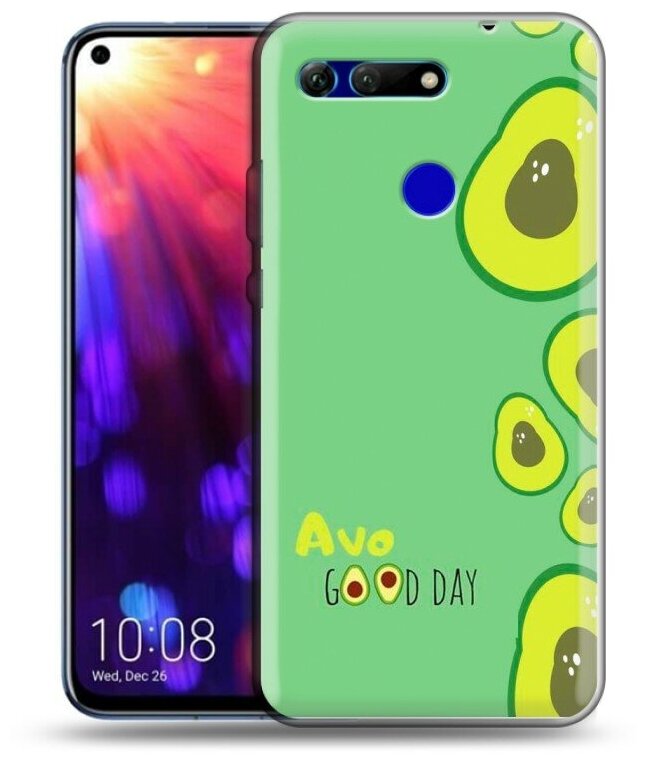 Дизайнерский силиконовый чехол для Хонор Вью 20 / Huawei Honor View 20 Авокадо принт