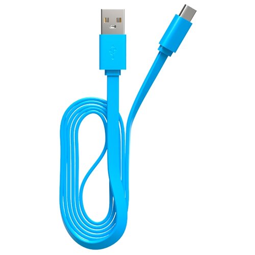 Кабель MAXVI USB - USB Type-C (MC-02F), 1 м, 1 шт., синий кабель maxvi usb usb type c mc 02lf 1 м 1 шт фиолетовый