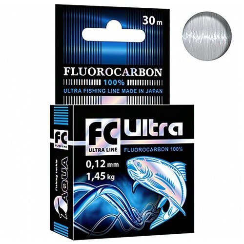 фото Леска aqua fc ultra fluorocarbon 0.12 30м