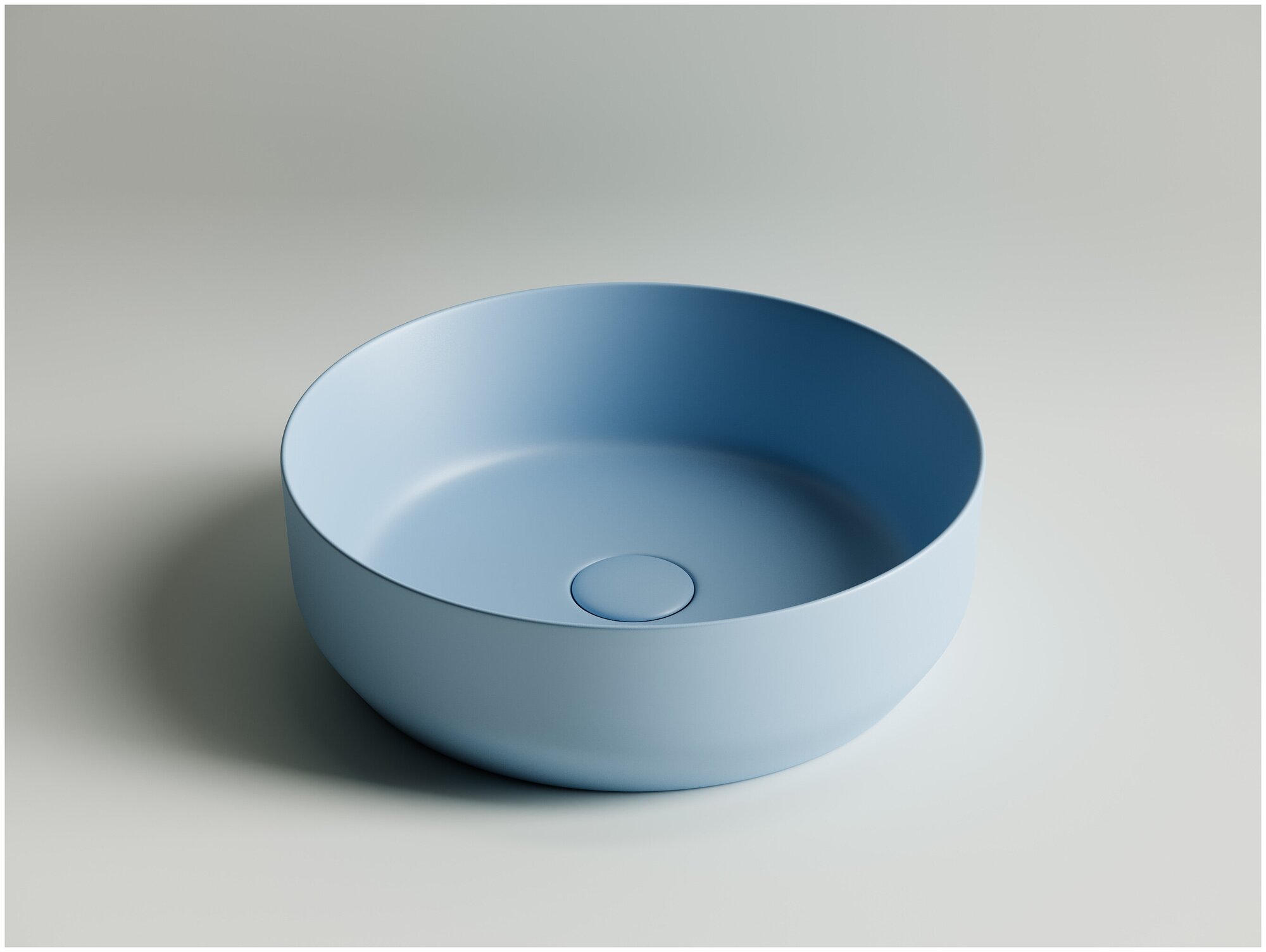 Накладная раковина Ceramica Nova Element CN6022ML 39х39 голубой матовый круглая - фотография № 5