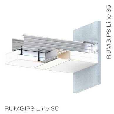 Световая линия для гипсокартона шириной 35 мм Flexy GIPS LINE 35 1м