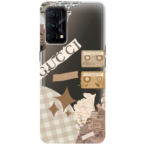 Силиконовый чехол на Realme GT Master Edition, Рилми ГТ Мастер Едишн с 3D принтом GUCCI Stickers прозрачный силиконовый чехол на realme gt master edition рилми гт мастер едишн с 3d принтом gucci stickers прозрачный