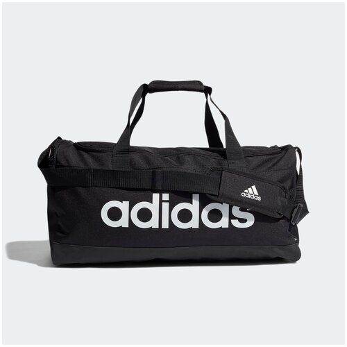 фото Сумка спортивная essentials logo duffel bag m черно-белая (размер m) adidas