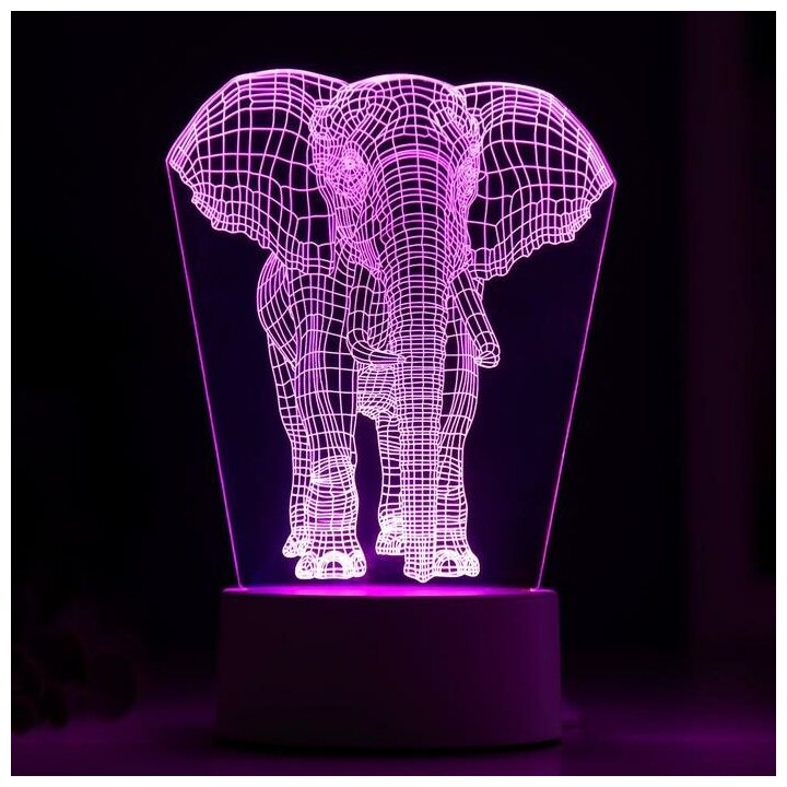 Светильник "Слон" LED RGB от сети 9,5х12,5х19см (комплект из 2 шт) - фотография № 8