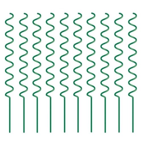Опора для растений Спираль металлическая зеленая 10шт 80см
