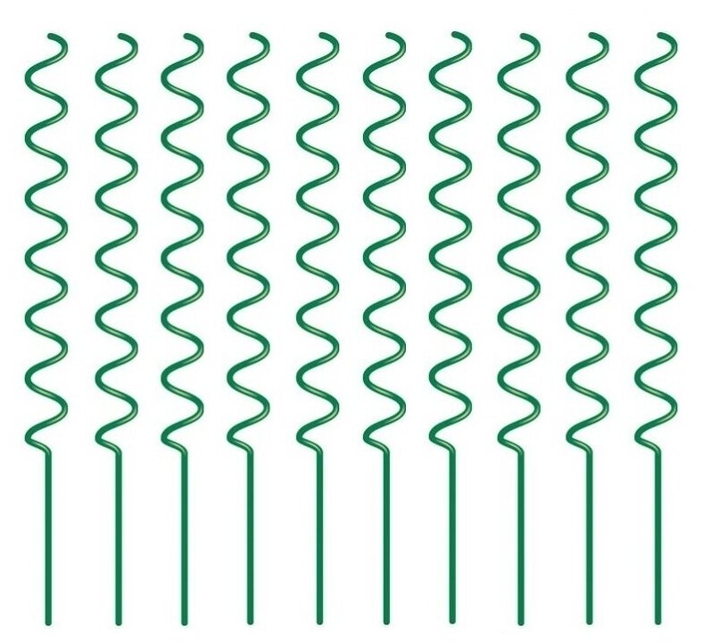 фото Опора для растений "Спираль" металлическая зеленая 10шт 80см