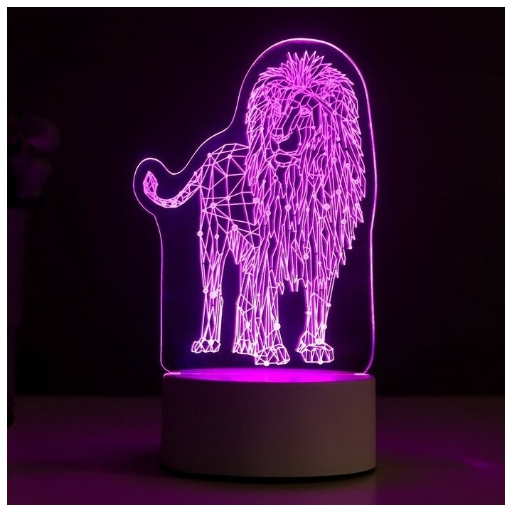 Светильник "Лев" LED RGB от сети 9,5х13х18,9 см - фотография № 4