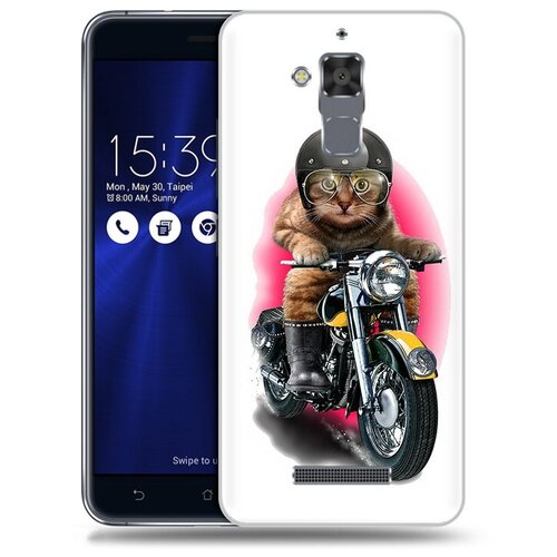 Чехол задняя-панель-накладка-бампер MyPads мото-кот для ASUS ZenFone 3 Max ZC520TL 5.2 противоударный