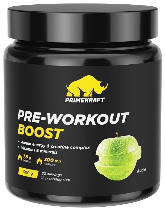 Предтренировочные комплексы Prime Kraft Pre-Workout Boost (300 г) Яблоко