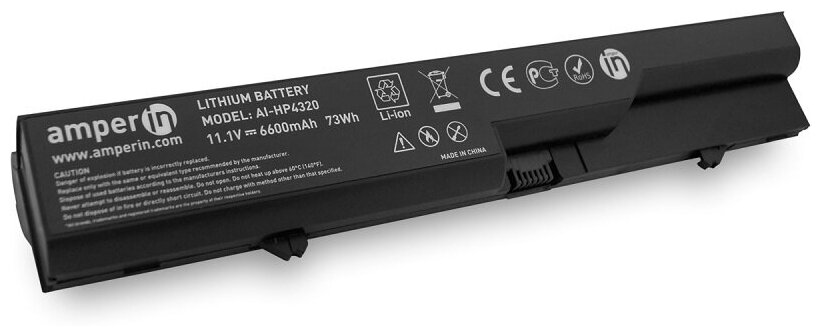 Аккумуляторная батарея Amperin для ноутбука HP ProBook 4320S 11.1V 6600mAh (73Wh) AI-HP4320H
