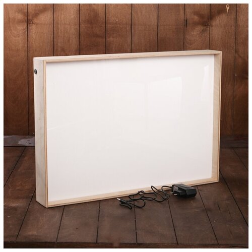 Планшет для рисования песком, 42 × 60 см, фанера, оргстекло: 2 мм, с белой подсветкой, без песка