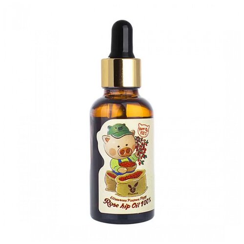 Корейская косметика, масло шиповника 100%, Elizavecca, Farmer piggy rose hip oil, 30 мл elizavecca farmer piggy rosehip oil 100% сыворотка для лица с маслом шиповника 30 мл