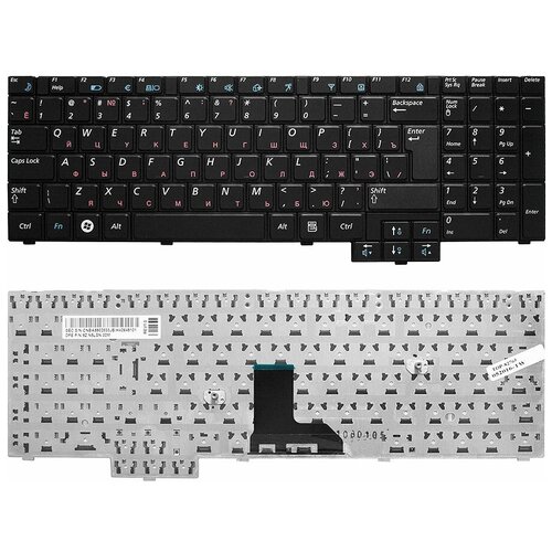 ru black new for samsung r528 r530 r540 r620 r517 r523 rv508 r525 laptop keyboard russian Клавиатура Samsung R525, R528, R530. Г-образный Enter. Черная, без рамки. PN: BA59-02832C.