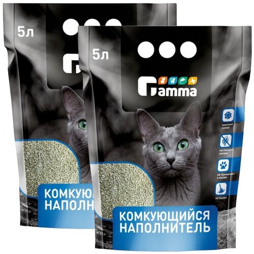 GAMMA наполнитель комкующийся для туалета кошек (5 + 5 л) зооник комкующийся наполнитель комкующийся для туалета кошек 5 5 л