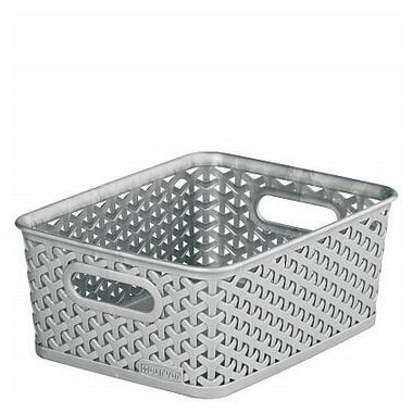 Корзина для хранения CURVER Rattan Style Box, 28.5х19х13 см, 1 шт., темно-серый - фото №5