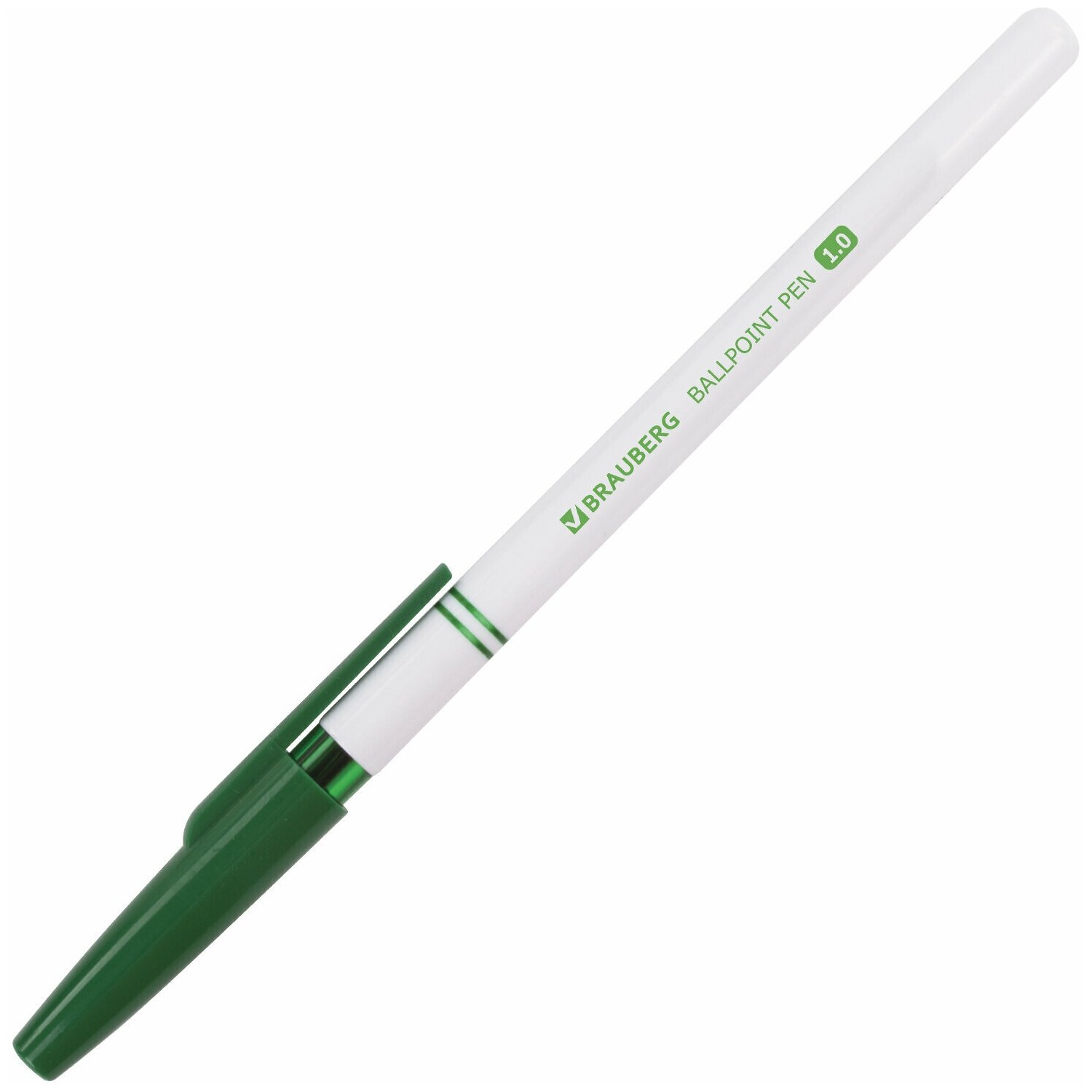 Ручка шариковая Brauberg Офисная зелен - фото №4