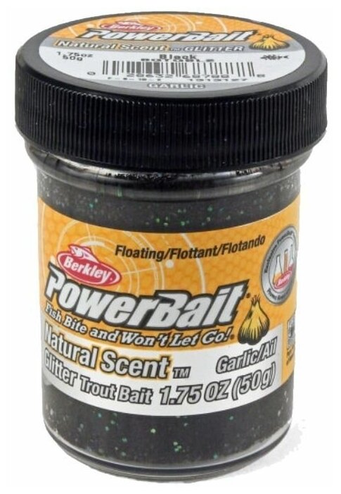 Паста форелевая Berkley PowerBait NATURAL SCENT Garlic Black 50gr