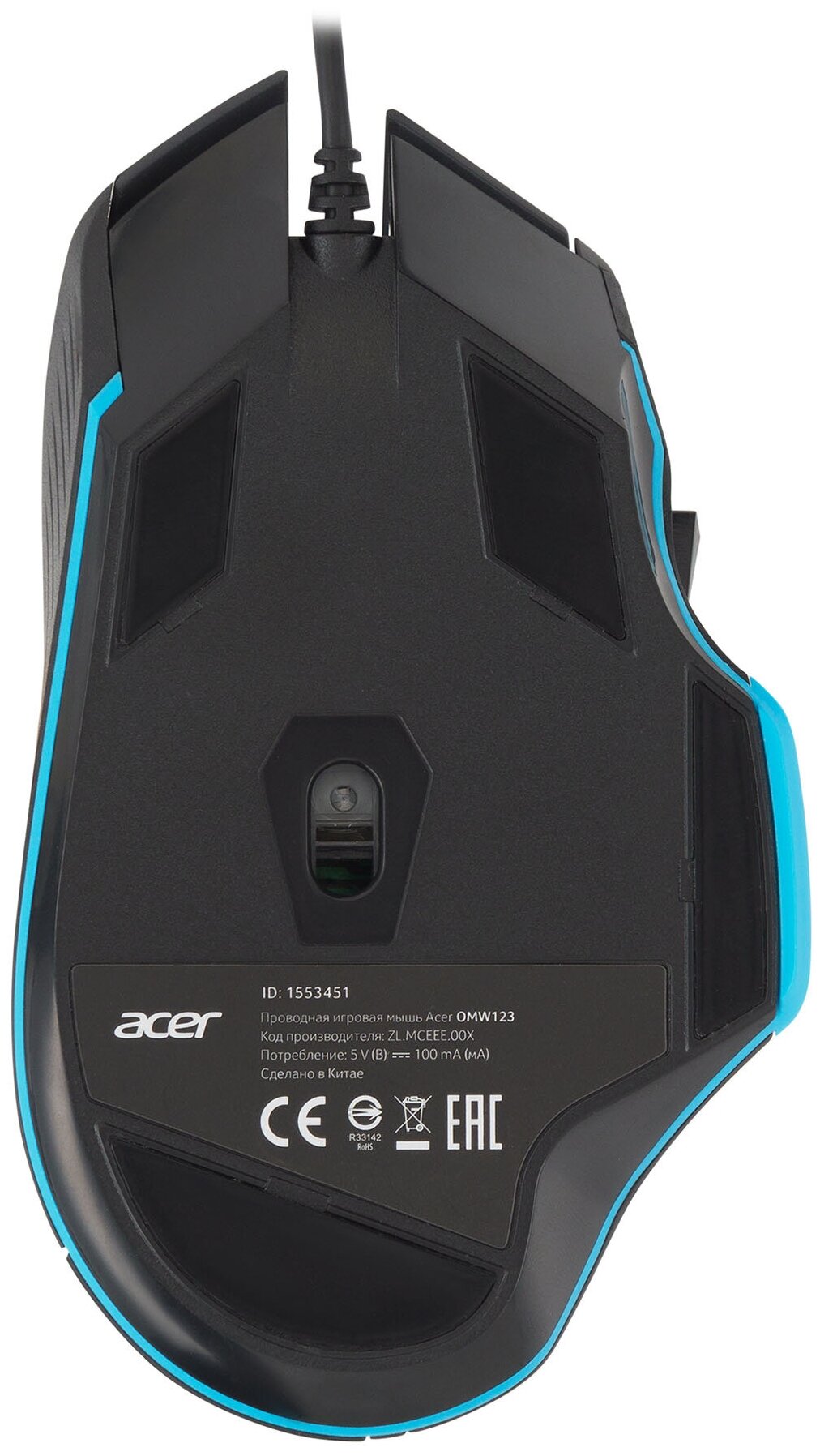 Мышь Acer OMW123 черный zlmceee00x