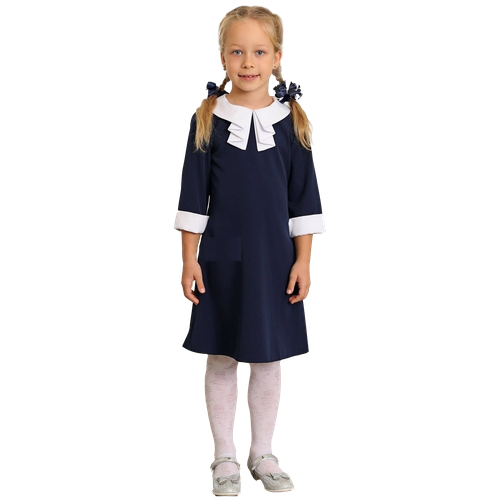 Школьное платье, темно-синий, рост 128-134