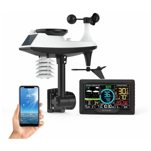 Многофункциональная метеостанция Wi-Fi BlitzWolf BW-WS03 Multi-function Wi-Fi Weather Station Black 1299000₽
