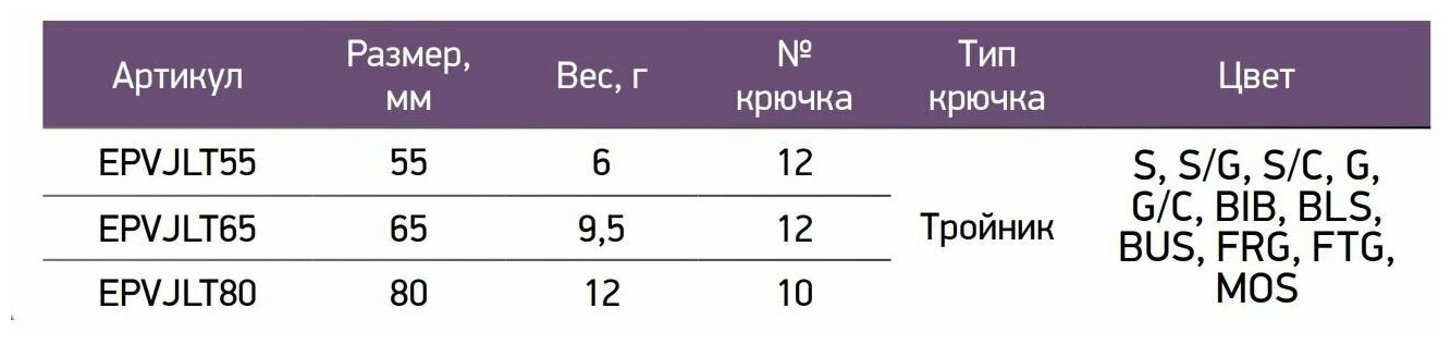 Блесна вертикальная ECOPRO Legenda, 55мм, 6г, S/C