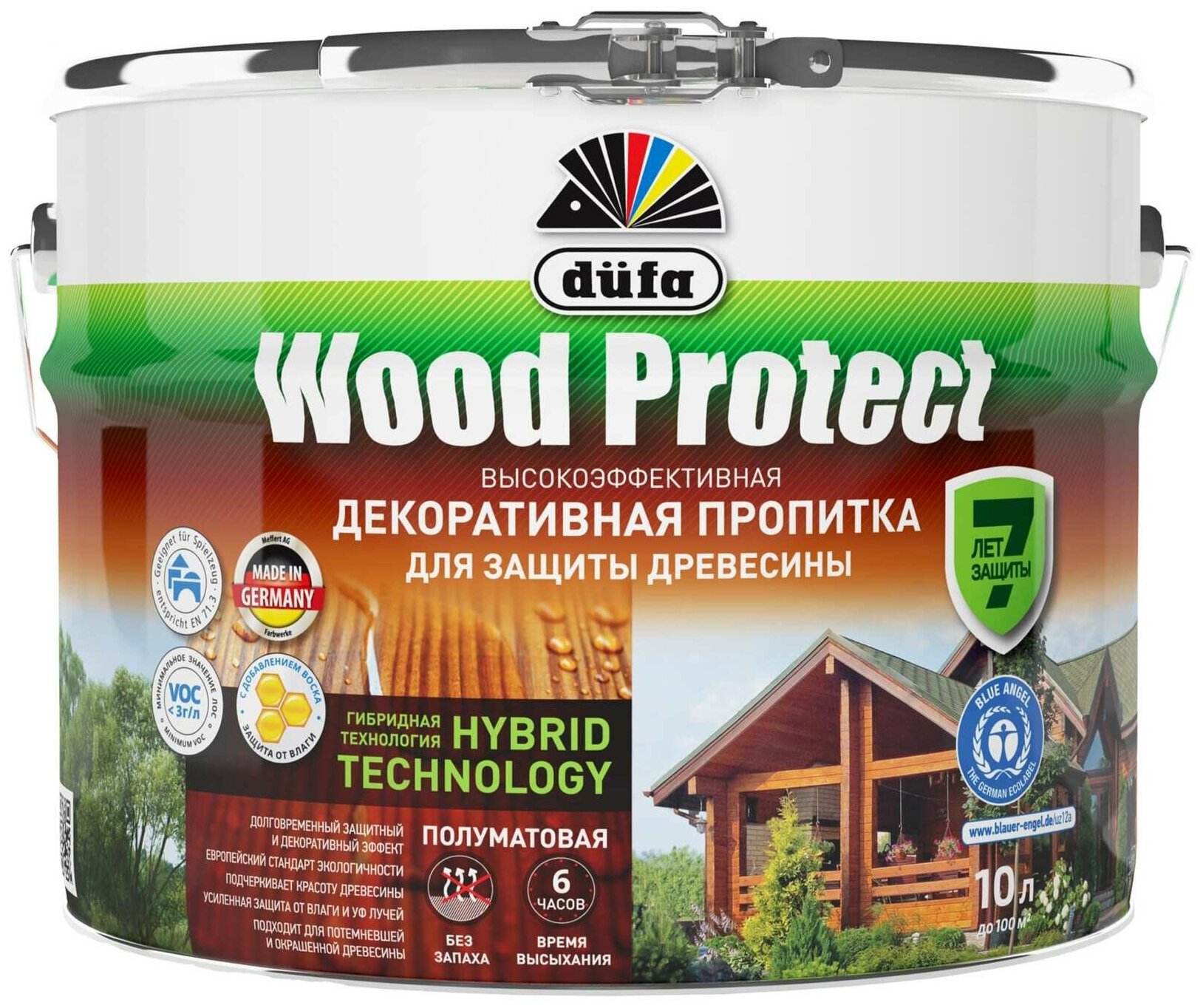 Пропитка для защиты древесины Dufa Wood Protect орех 10 л МП000015768