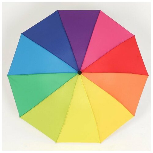 Зонт механический «Радужное настроение», ветроустойчивый, прорезиненная ручка, 4 сложения, 10 спиц, R = 50 см, разноцветный Queen fair мультиколор  