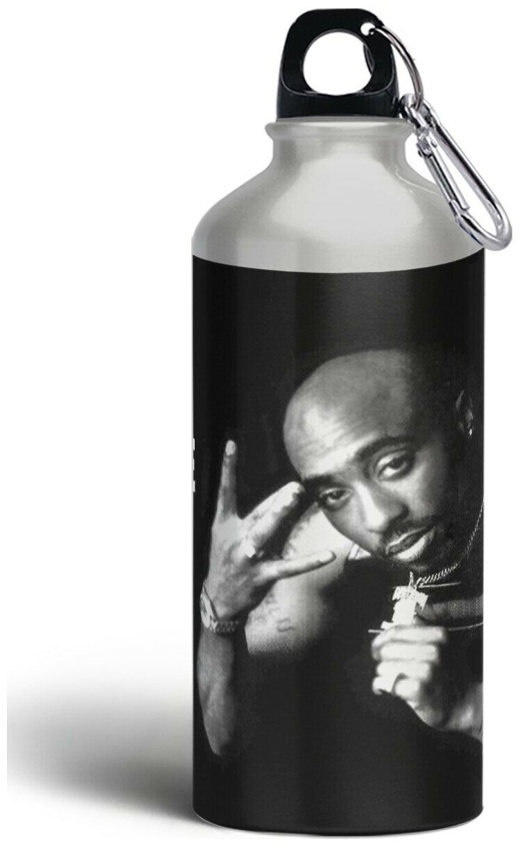 Бутылка спортивная,туристическая фляга, 500мл с карабином 2Pac - 3