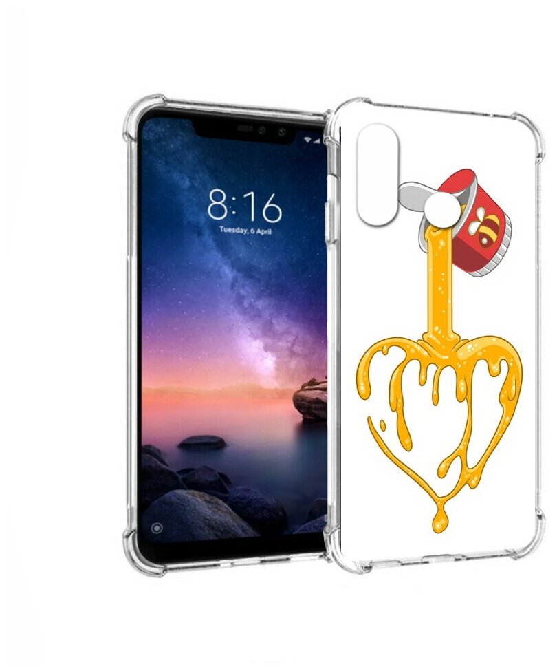 Чехол задняя-панель-накладка-бампер MyPads медовое сердце для Xiaomi Redmi Note 6/Note 6 Pro противоударный