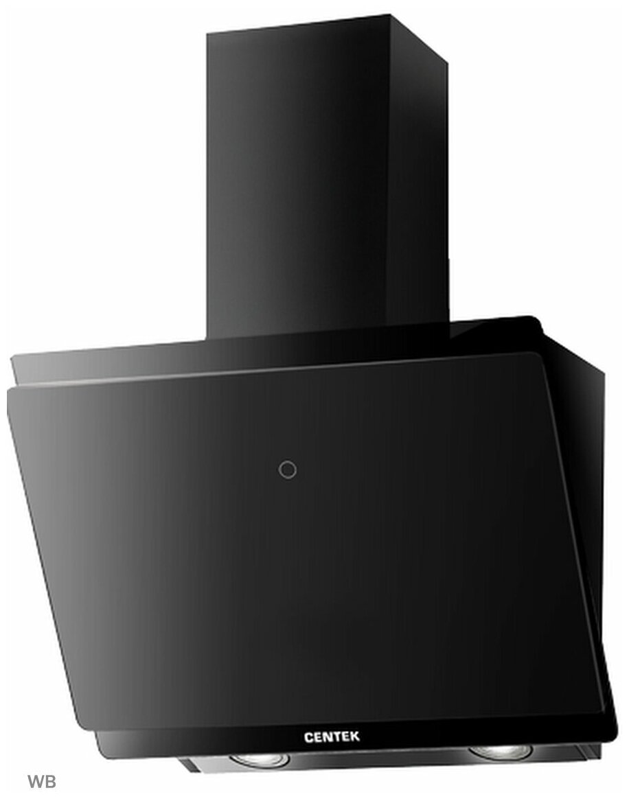 Centek Вытяжка CT-1830-60 Black наклоннаяширина 60 см, 1000 м3/час (233 Вт), 3 скор, LED, сенсор