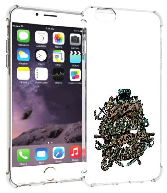 Чехол задняя-панель-накладка-бампер MyPads капитан пиратов для iPhone 6 plus/ 6S plus 5.5 (Айфон 6/6С+ плюс) противоударный