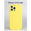 Чехол для iPhone 13 Pro Max / на Айфон 13 Про Макс c защитой камеры силиконовый Желтый - изображение