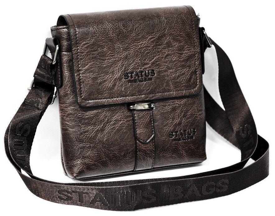 Мужская сумка планшет "Status Bags". Размер: 18х20 см. Цвет: коричневый / Планета кошельков