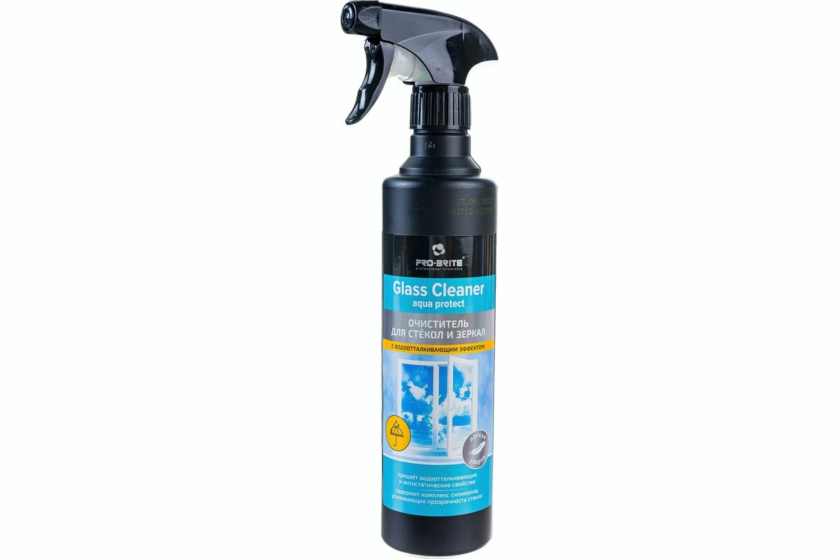 PRO-BRITE GLASS CLEANER AQUA PROTECT Средство для мытья окон, зеркал и стеклянных поверхностей 0,5 л 1522-05