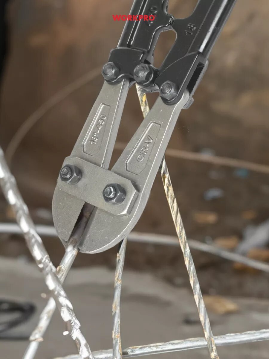 Болторез 450 мм складной WP216010, WORKPRO, цвет синий/красный — фото 1