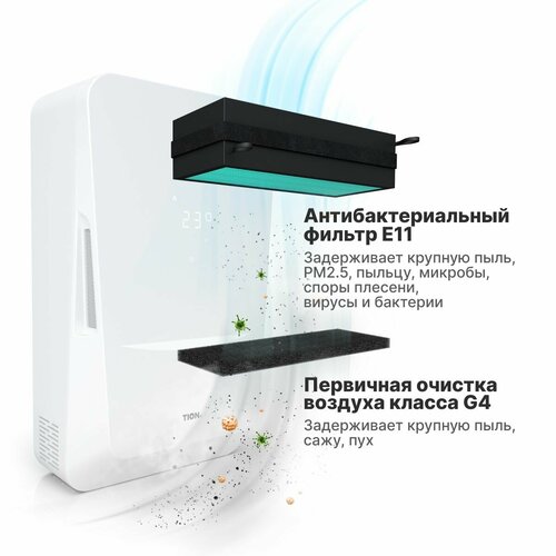 фото Комплект фильтров tion "bio-x base", g4/e11, периодичность замены 1 раз в 3 мес, 2 шт.