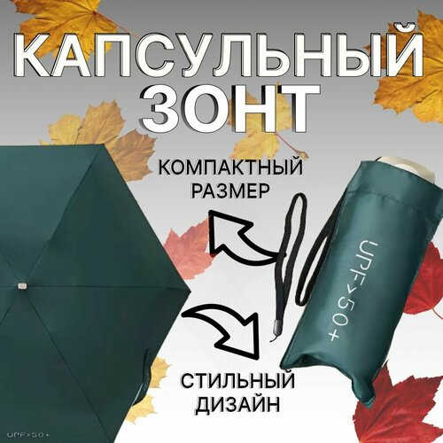 фото Мини-зонт optmobilion, бежевый, черный, зеленый