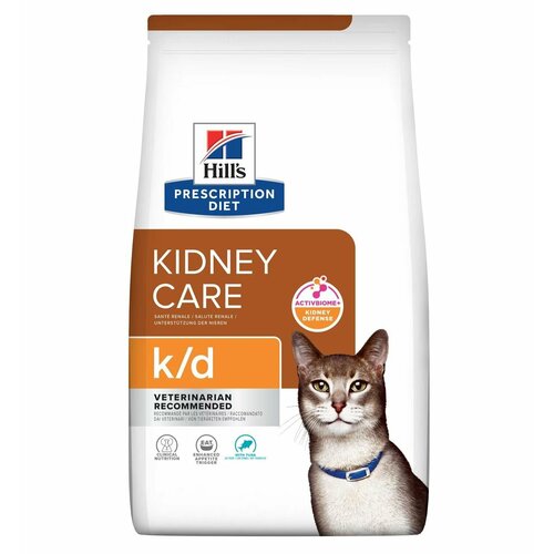 Hills Presription Diet k/d сухой диетический корм для взрослых кошек при хронической болезни почек, с тунцом - 1,5 кг