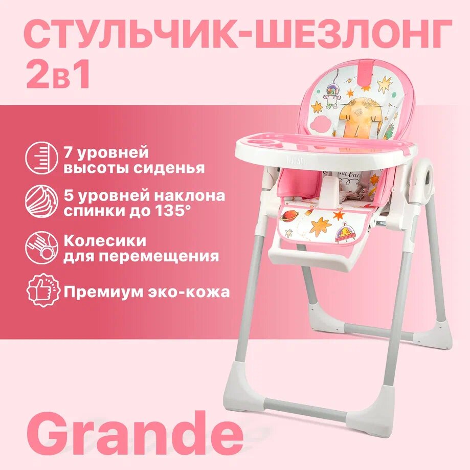 Стульчик для кормления Nuovita Grande (Cosmo rosa/Розовый космос)