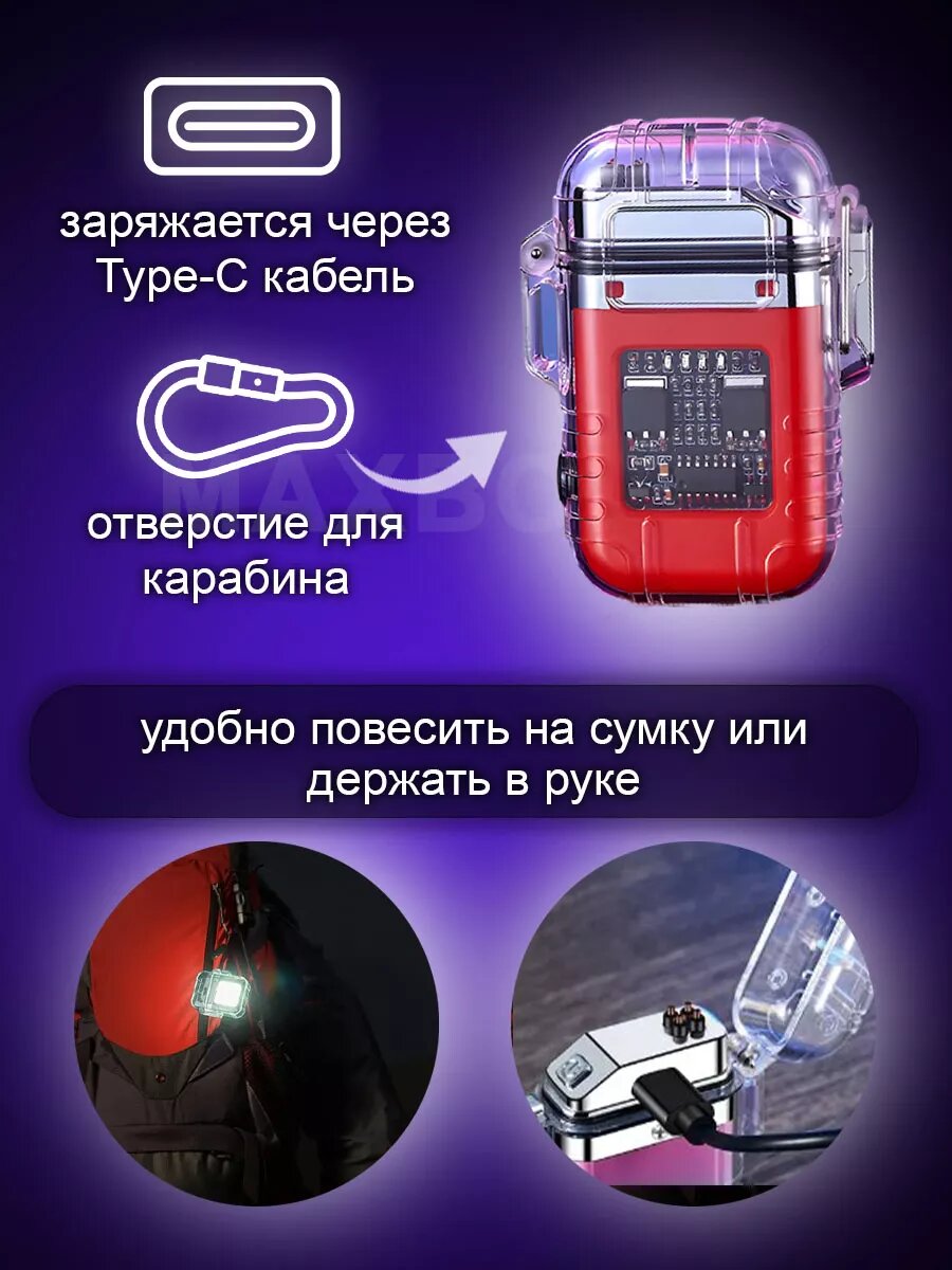 Электронная зажигалка usb с зарядкой фонариком на подарок — фото 1