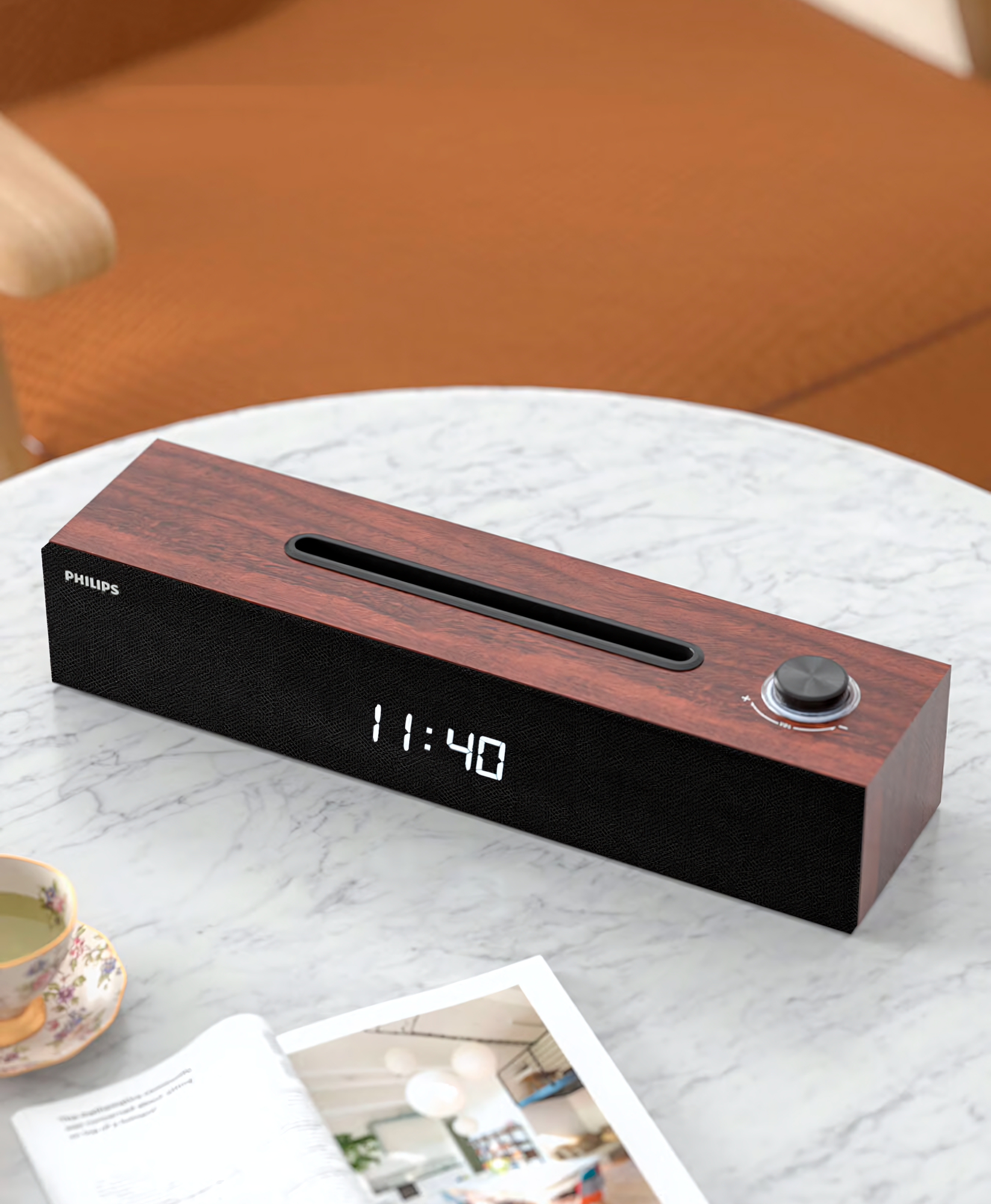 Беспроводная колонка Philips SPA380, с возможностью проводного подключения, дисплей с часами, Bluetooth 5.3 — фото 1