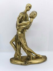Фигурка декоративная "Пара танцующая танго", искусственный камень, цвет бронзовый L18, W 7, H 26 см
