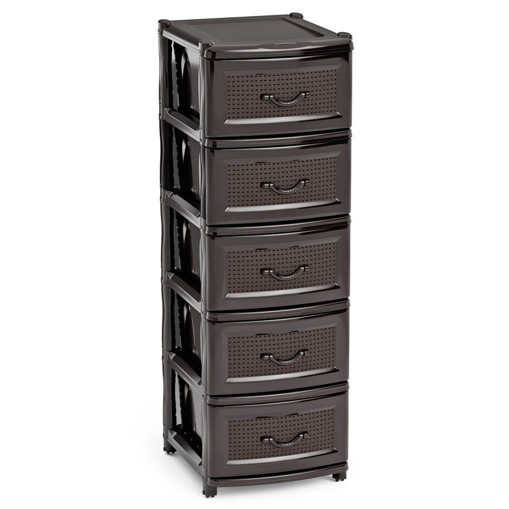 Комод пластиковый 'Эконом' 5 ящиков, 48х38х120см, цвета в ассортименте