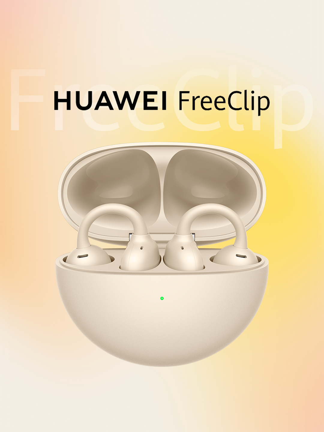 Беспроводные наушники Huawei FreeClip бежевый, IP54, Bluetooth 5.2